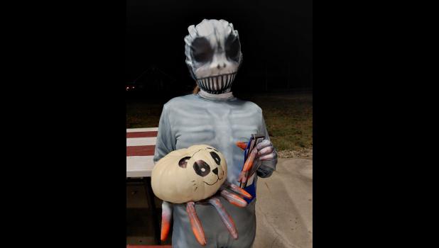 Winner of the pumpkin decorating contest -- River Deroboan. courtesy of the Willow Springs Chamber of Commerce