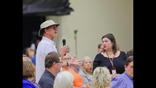 Bill Stone asks his question. 