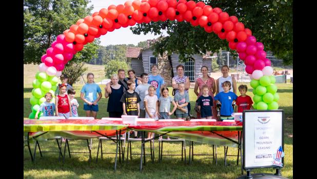 The Watermelon Eating Contest was a fun addition to this year's Freedom Festival activities on July 4. The event, sponsored by Ozark Mountain Leasing, had over 27 participants spread across four age divisions. Winners in the 5-8 division were 1st place Brenley Raider, 2nd place Lydia Barton, and 3rd place Emberly Daniels. Winners in the 9-12 division were 1st place Adrian Wildman, 2nd place Weston Wildman, and 3rd place Brayson Raider. Winners in the 13-17 division were 1st place Conner Sisler, 2nd place Vincent Sparks, and 3rd place Naomi Sparks; and winners in the 18 plus were 1st place David Gunther, 2nd place Toby Orchard, and 3rd place Christy Hoffrichter. Howell County News/ Kacey Blunk