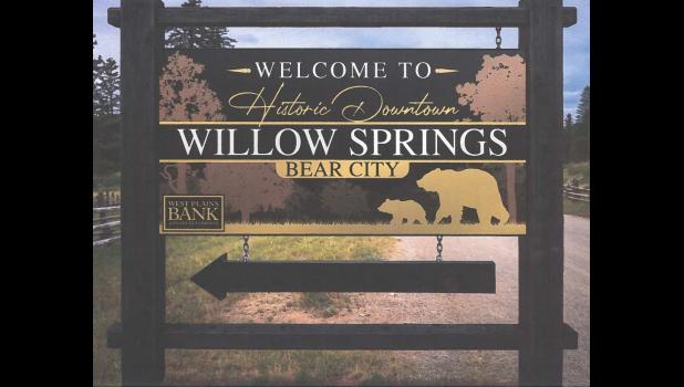 The design of the welcome sign presented to the board of aldermen last week. courtesy of the city of Willow Springs
