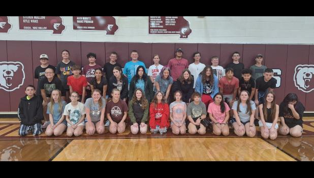 Eighth Grade ELA, Advanced and Proficient Scorers First row left to right: Talon Wilhite, Peyton Lee, Abryanna Lindsey, Addison Kelly, Kadance Hand, Annakayla Browne, Miranda Carlton, Raelyn Campbell-Holmes, Katrina Dashkevich, Haylee Davis, Ashlynn Welton-Leigh, Kinsley White and Jessica Silva-Oropeza Second row: Addison Adams, Maxson Becker, Annabella Farmer, Ella Gentry, Elizabeth Keeler, Aowynn Crowl, Jopplyn Gilliam, Taven Frost, Dominic Evans, Jayden Sexton-Mclaurin and Liam Waggoner Third row: Wyatt Hagen, Sidney Ash, Andrew Casey, Ayden Bennett, Thomas Chatman, Anna Kharitonova, Isaiah Martinez, Rick Puher, Paxton Rodgers, Matthew Thomas and Kiegan Warren Howell County News/ Amanda Mendez