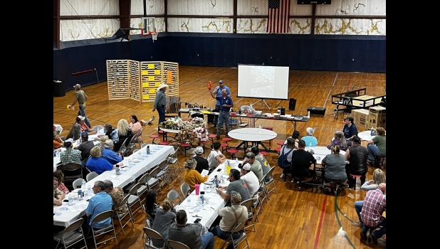 Terry Newton and Billy Sexton auction off items at the MV-BT FFA RAD Night. photo provided