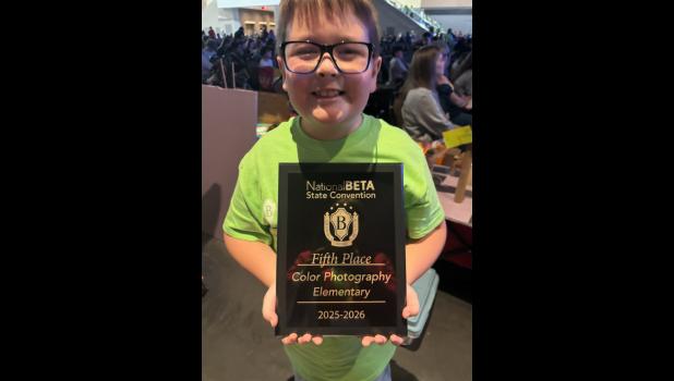 Cade Brown placed fifth at the local BETA Convention. photo provided