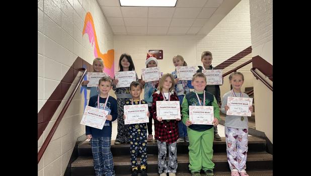 First grade students, front row, left to right: Lucas Collins, Lukas Solik, Jazmyn Davis, Luke Blair, and Finlee Hicks. Back row, left to right: Susannah Pigg, Destiny Bruce, Skyler Little, Linley Green, and Oakley Hatch. photo provided