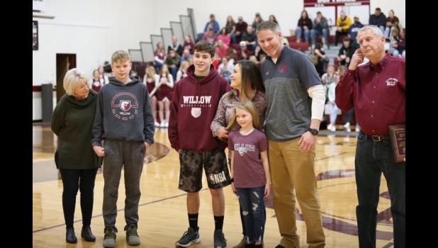 On the night of the presentation, James (far right) was joined by his mother Mary Jo, his wife Sarah and children Kolby, Brady and Audrey. courtesy photo/ Shawana Cox