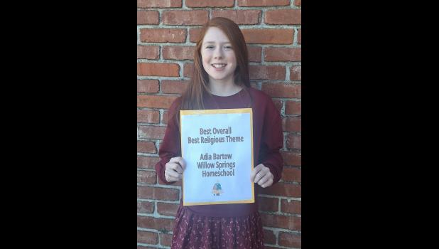 Best Overall and Best Religious Theme winner: Adia Bartow, seventh grade, homeschool Howell County News/ Amanda Mendez