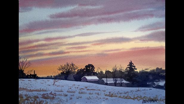 Pictured above is a landscape Lee Copen painted using watercolors. photo provided