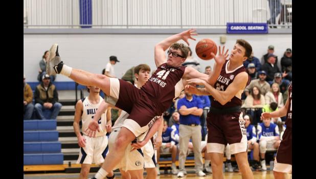 Scottie Osborn, always a player to watch on offense, tries a jump shot at the end of the first quarter in the Cabool contest.
