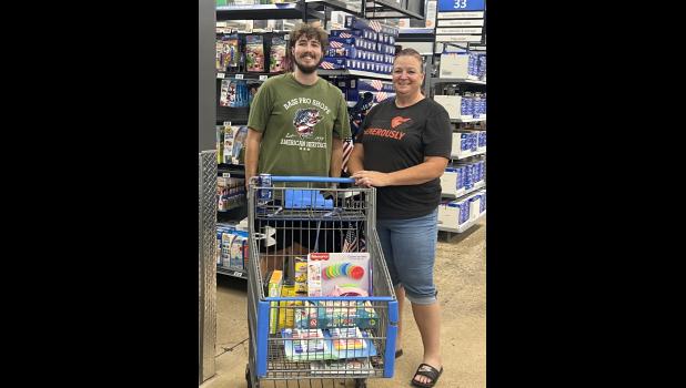 Mr. Coursey, K–1st Grade, Howell Valley School was provided around $300 worth of essential school supplies through the fundraising efforts of the AmVets Post 98 Ladies Auxiliary. photo provided