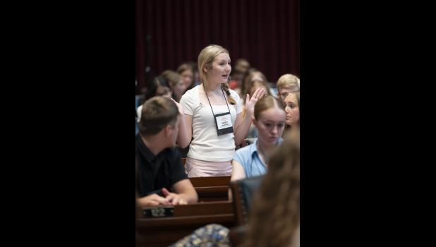 The group debated a bill they created on the floor of the House of Representatives. photo provided