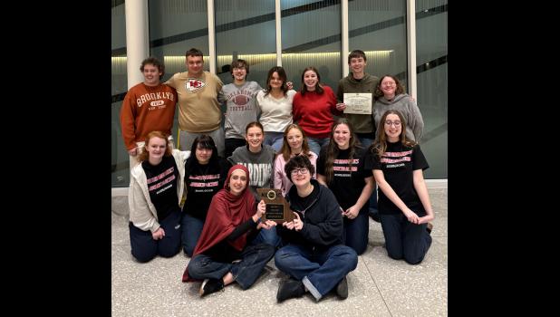 Readers Theatre performed "Lost Art of Finding" earning second place in the district competition, advancing to state. Participating cast members included: Cora Bryce, Evie Butler, Avery Callahan, Maxine Clinton, Alessa Collins (All District Cast), Riley Jewell, Ishaa Khan (All District Cast), Riley Lilly, Drew Melvin, Alec Morrison (All District Cast), Addison Simpson, Katie Stewart, Leonidas Wake, Lexi Williams, and Mitchell Parmer. photo provided