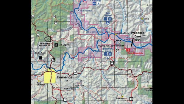 Current River Dam Waters Would Have Reached Near Eminence