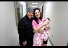 Kristina Grant, DO, family medicine and obstetrics physician, left; Mallorie Fleener, TCMH obstetrics patient, holding baby Braelyn, right. photo provided
